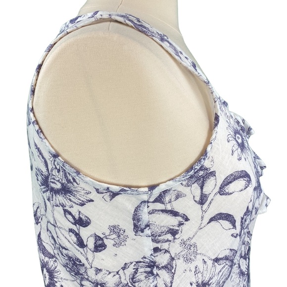 GAP White Floral Linen Blend Tank Top - Picture 5 of 13